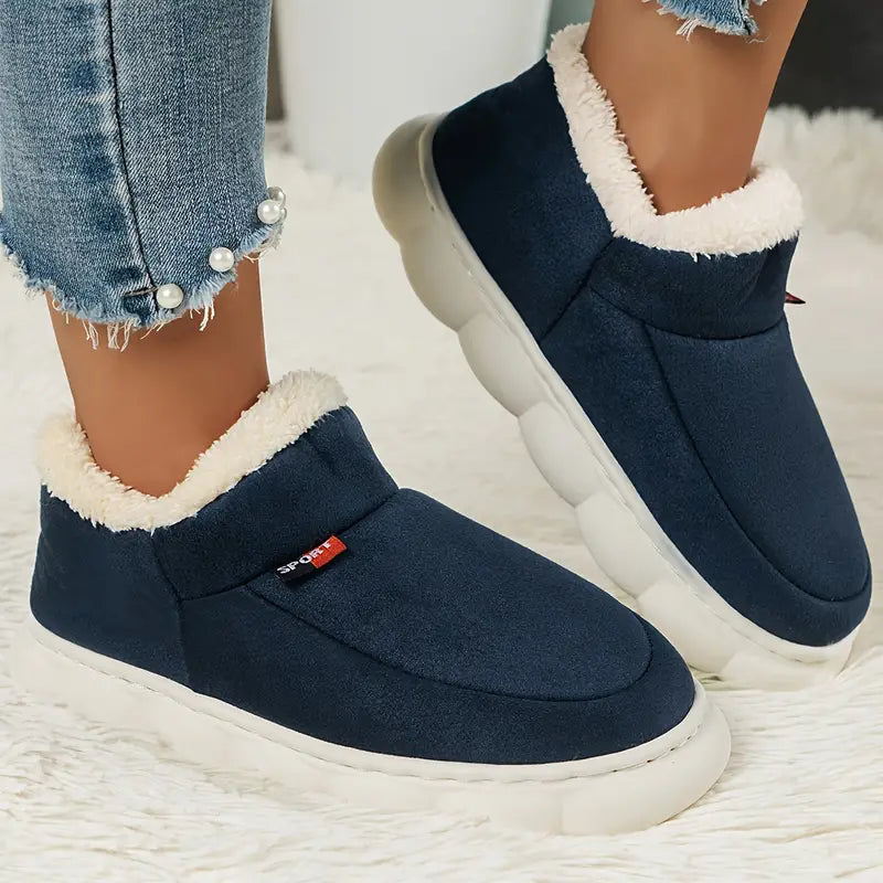 Plush Lined Platform Slippers