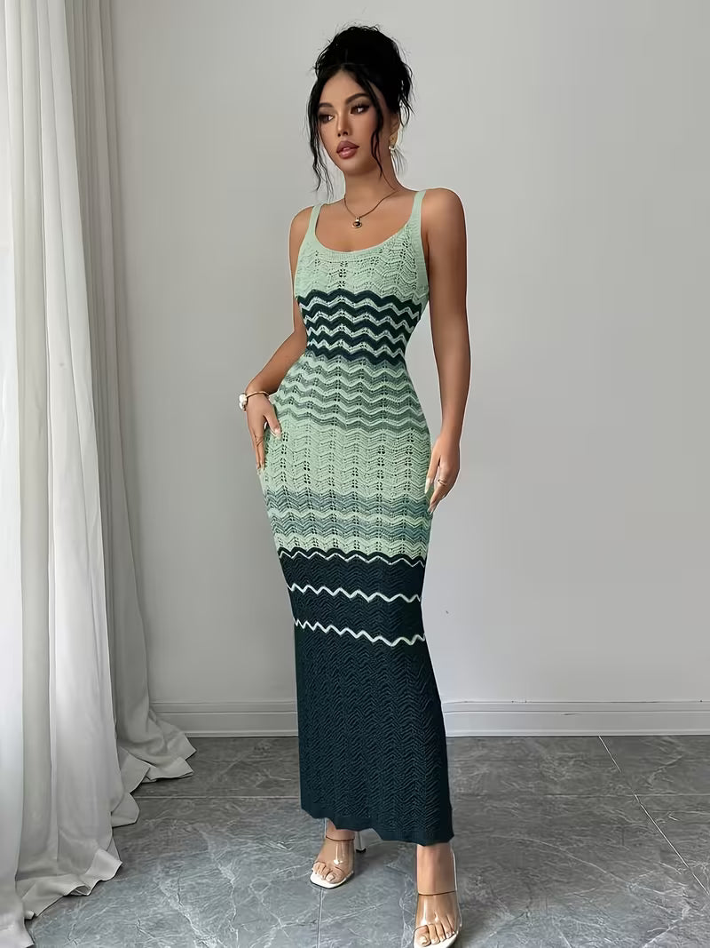 Women’s Crochet-Look Sleeveless Maxi Dress