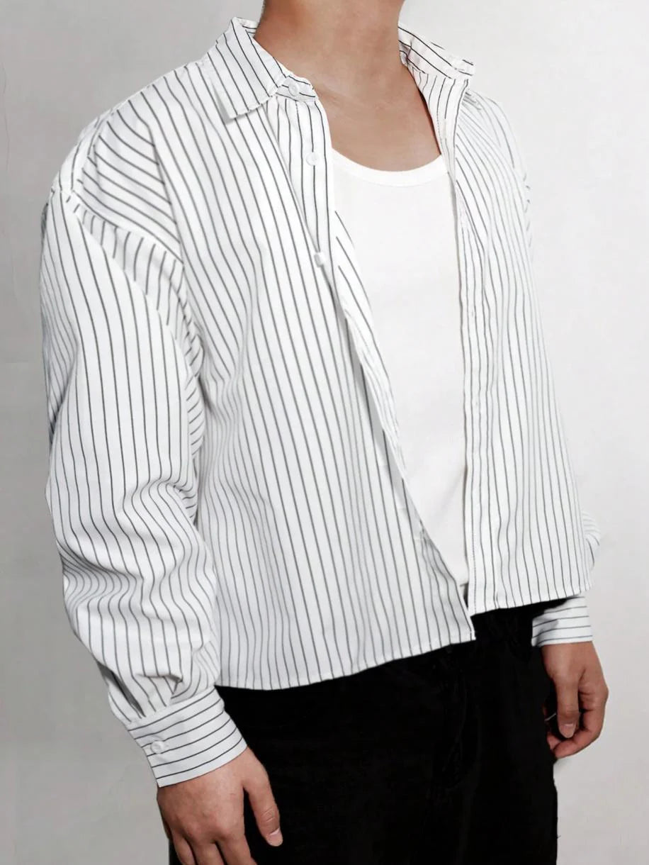Men’s Relaxed Striped Long-Sleeve Shirt