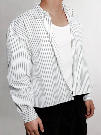 Men’s Relaxed Striped Long-Sleeve Shirt