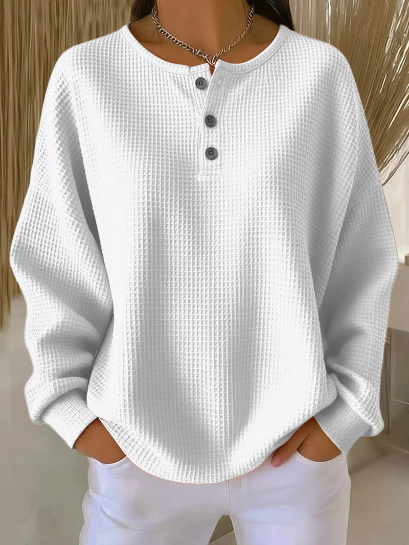 Women’s Textured Button-Collar Top