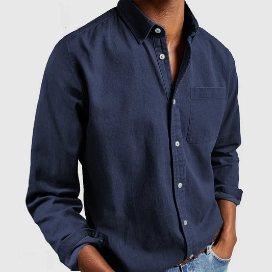 Men’s Premium Linen-Blend Button-Up Shirt