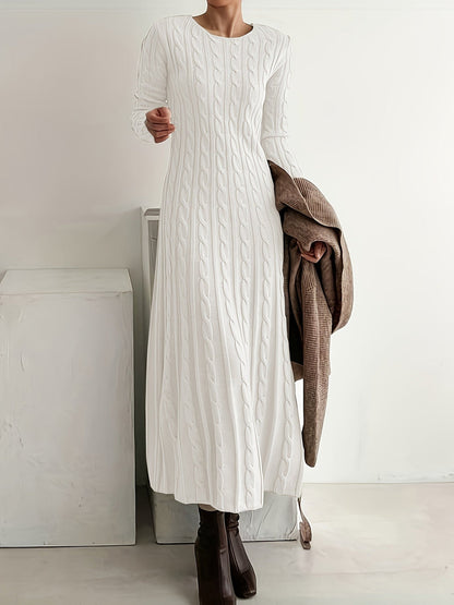 Women’s Elegant Cable Knit Maxi Dress