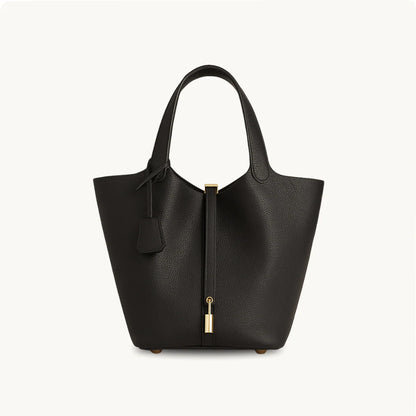 Women’s Padlock Strap Bucket Tote Bag