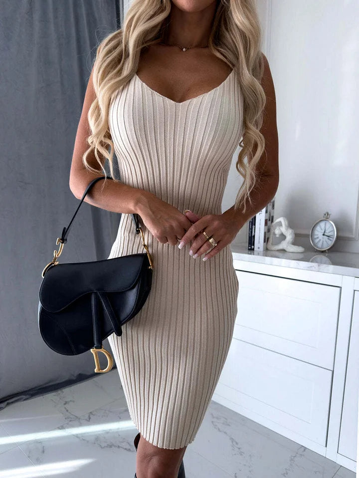 Women’s Knitted Jumper And Strappy Midi Dress Set