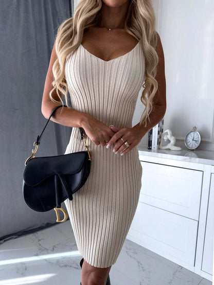 Women’s Knitted Jumper And Strappy Midi Dress Set