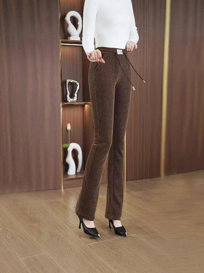 Women’s Fleece Lined Elastic Waist Casual Trousers