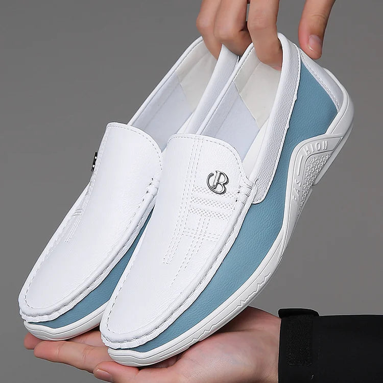 Men's Soft-Soled Leather-Look Slip-On Casual Shoes