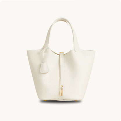 Women’s Padlock Strap Bucket Tote Bag