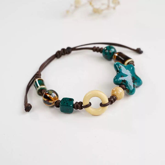 Women’s Boho Adjustable Ceramic Bead Bracelet