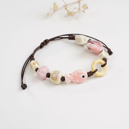 Women’s Boho Adjustable Ceramic Bead Bracelet