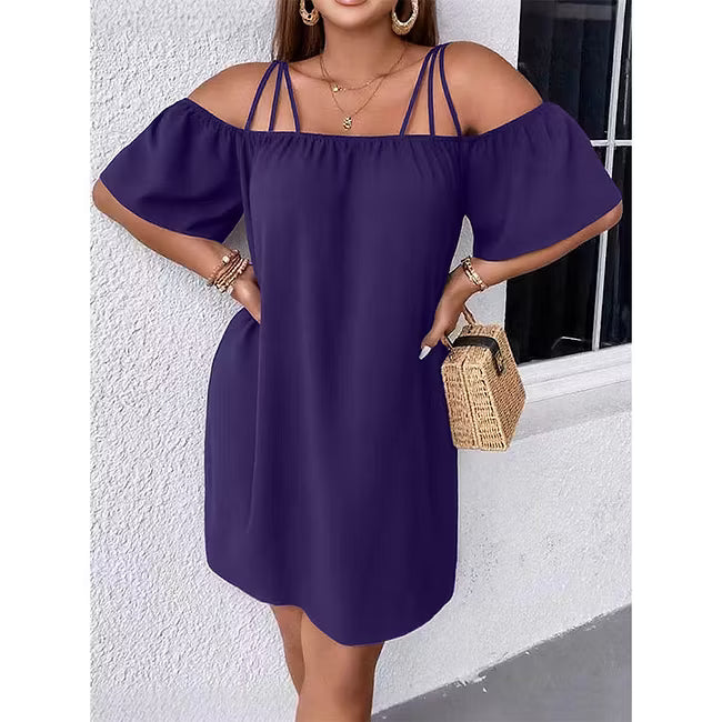 Women’s Cold-Shoulder Strap Mini Dress