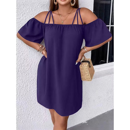 Women’s Cold-Shoulder Strap Mini Dress