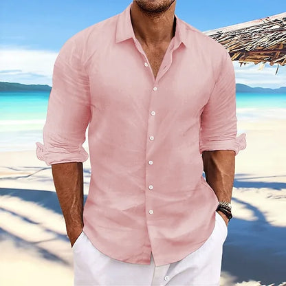 Men's Relaxed Long Sleeve Button Shirt