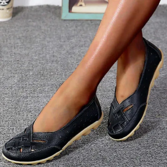 Women’s Breathable Woven Leather-Look Support Loafers