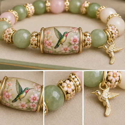 Hummingbird Floral Beaded Bracelet