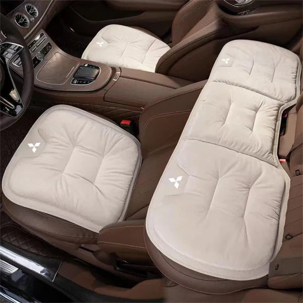 Soft Leather Car Seat Cushion Set with Anti Slip Silicone Backing
