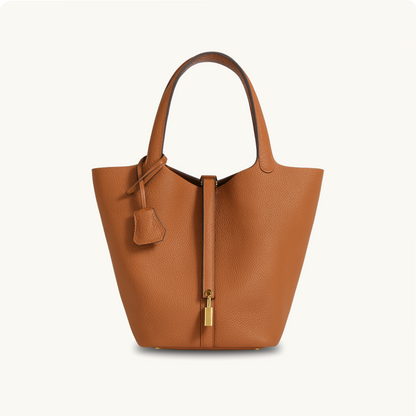 Women’s Padlock Strap Bucket Tote Bag