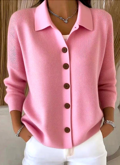 Women’s Soft Stretch Shawl-Collar Cotton Cardigan