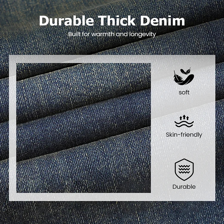 Men’s Mid-Rise Straight Leg Stretch Denim Jeans