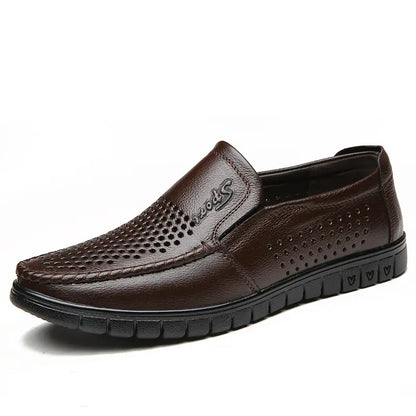 Classic Leather-Look Slip-On Shoes