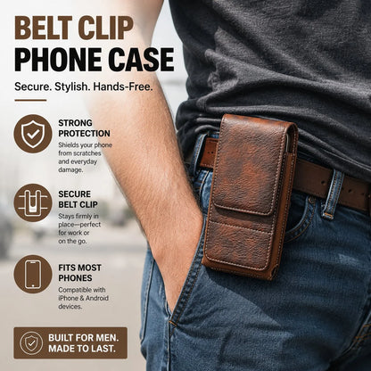 Men's Multi-Pocket Belt Phone Pouch
