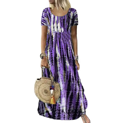 Women's Tie-Dye Print Maxi Dress
