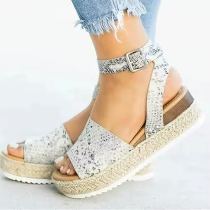 Sexy Roman Heel Sandals – Buckle Strap & Thick Sole