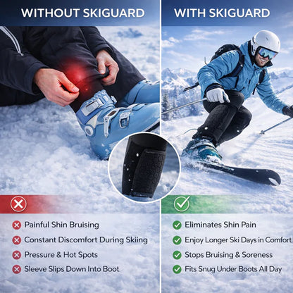 Ski Boot Shin Protection Sleeve with Honeycomb Padding