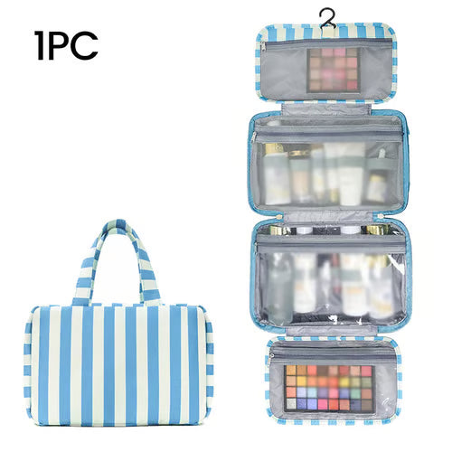Striped Hanging Toiletry Organiser