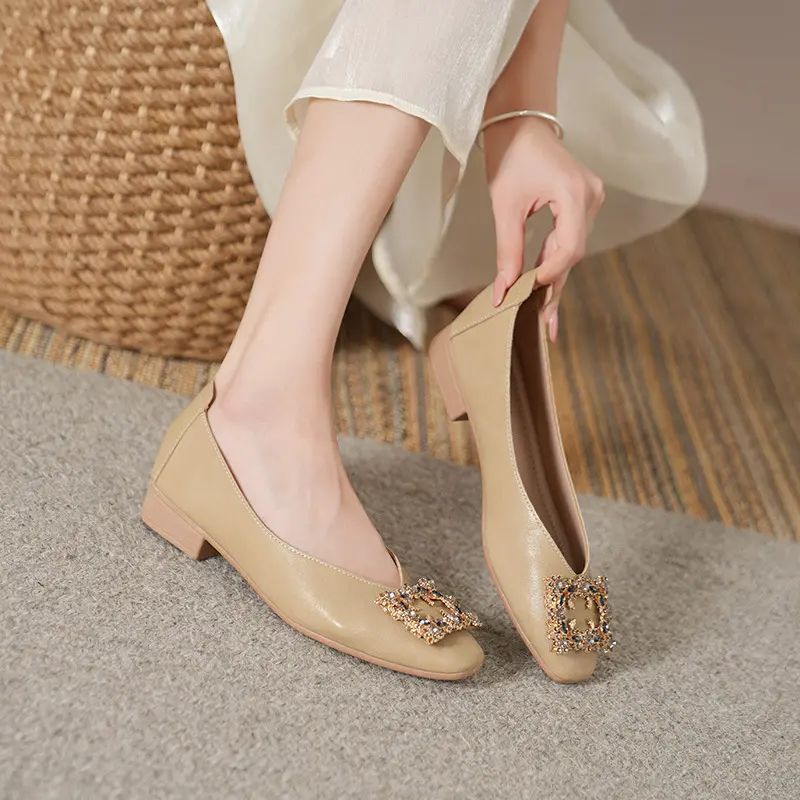 Soft Leather-Look Diamond Retro Comfortable Shoes
