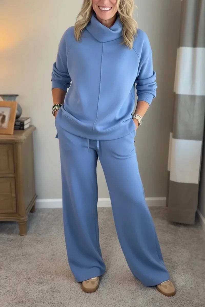 Women’s Elegant Wide-Leg Two-Piece Co-Ord Set