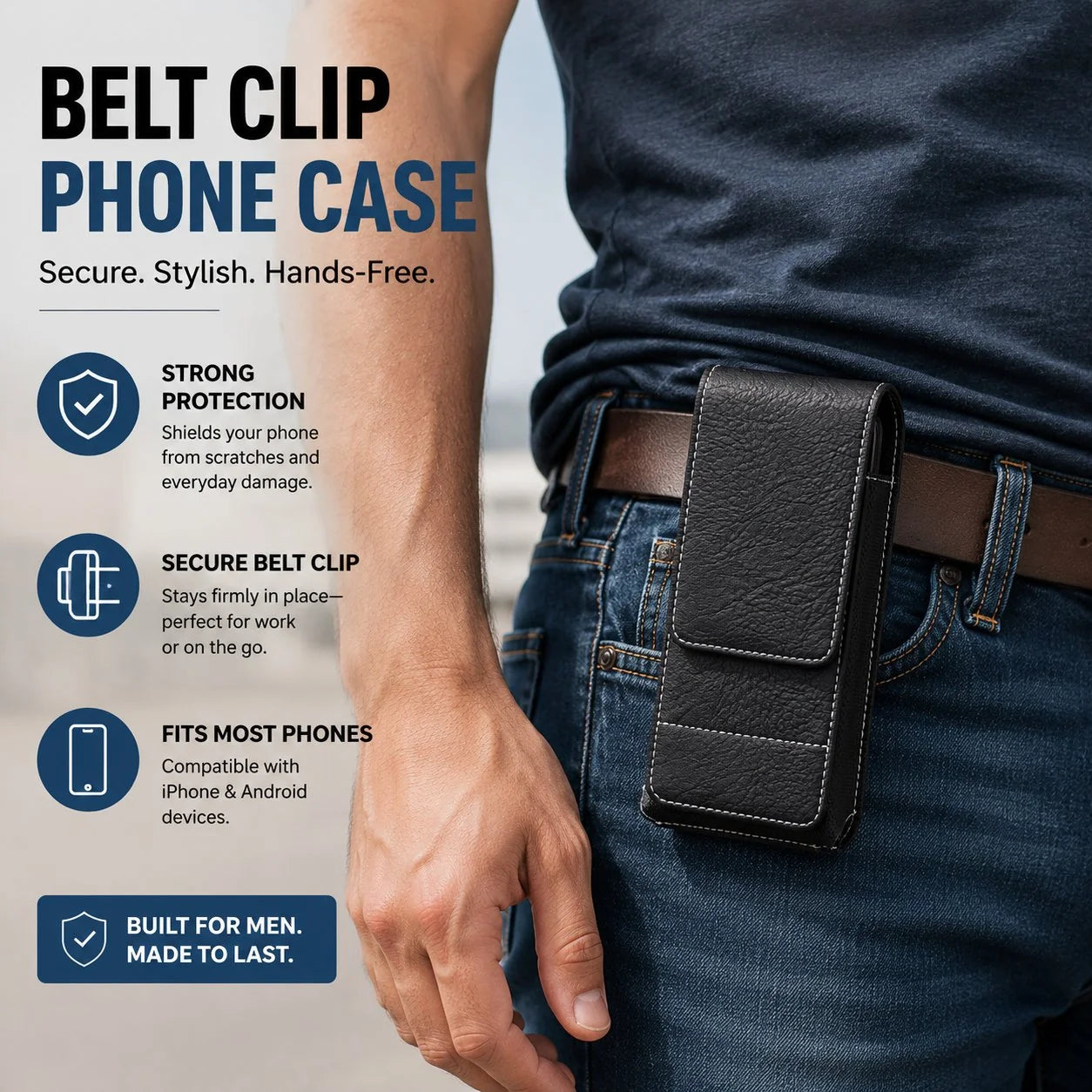 Men's Multi-Pocket Belt Phone Pouch