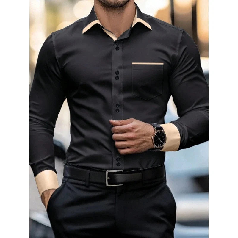 Men's Colour-Block Tailored Shirt
