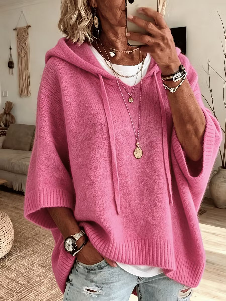 Women's Hooded Three-Quarter Sleeve Top