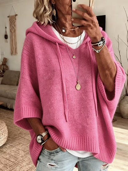 Women's Hooded Three-Quarter Sleeve Top