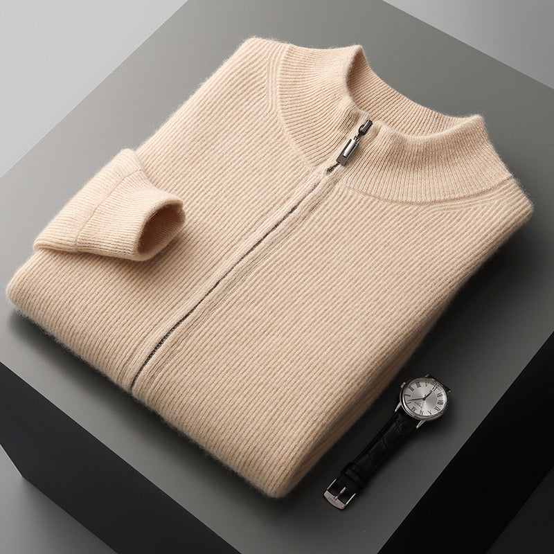 ZURICH Wool Zipped Cardigan