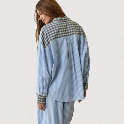 Women’s Relaxed Breathable Shirt and Trousers Pyjama Set