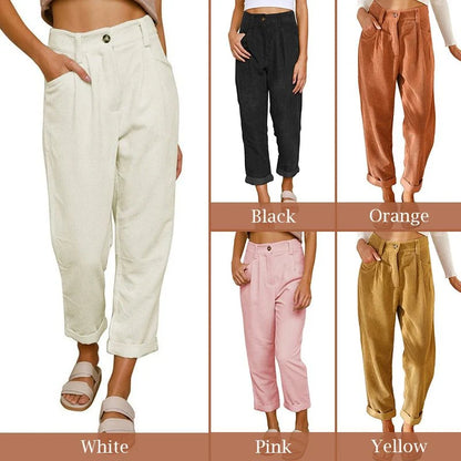 Women's Textured Straight Leg Trousers