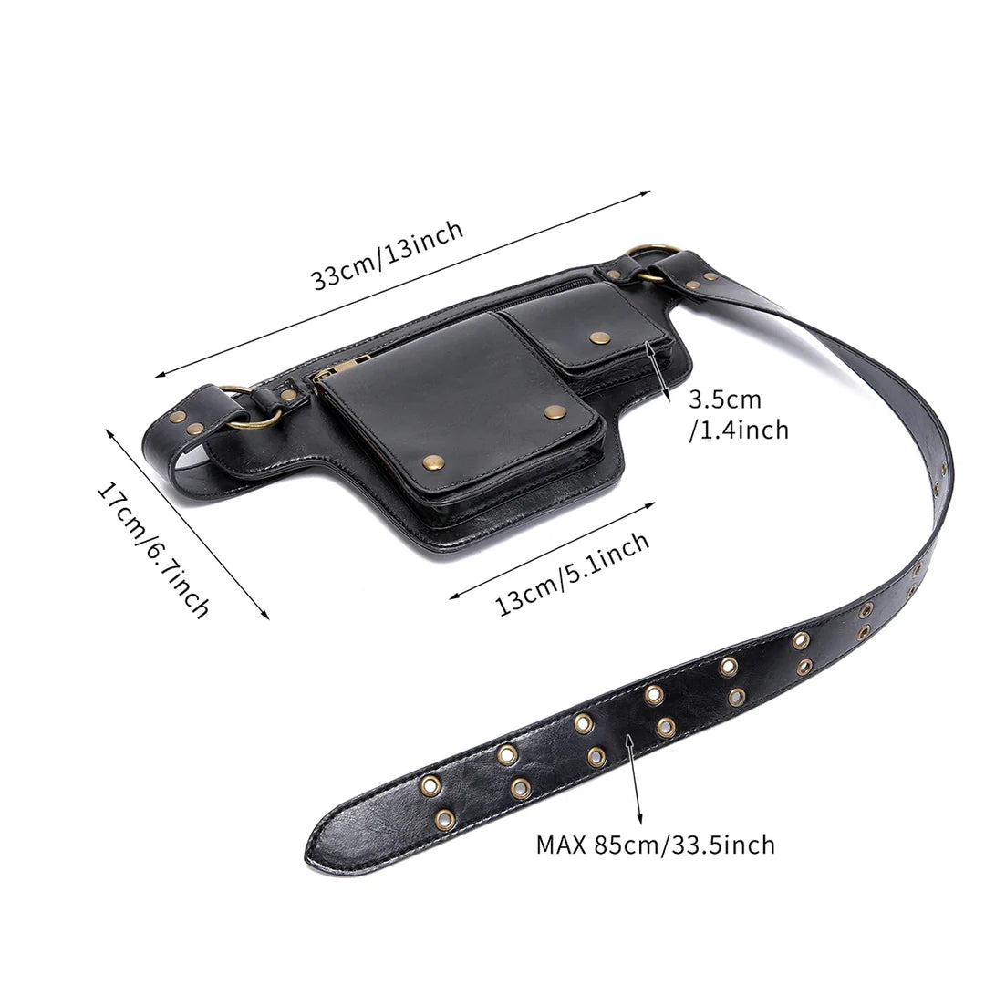 Structured Leather Look Waist Bag
