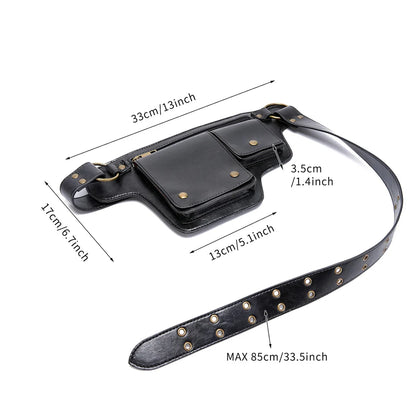 Structured Leather Look Waist Bag