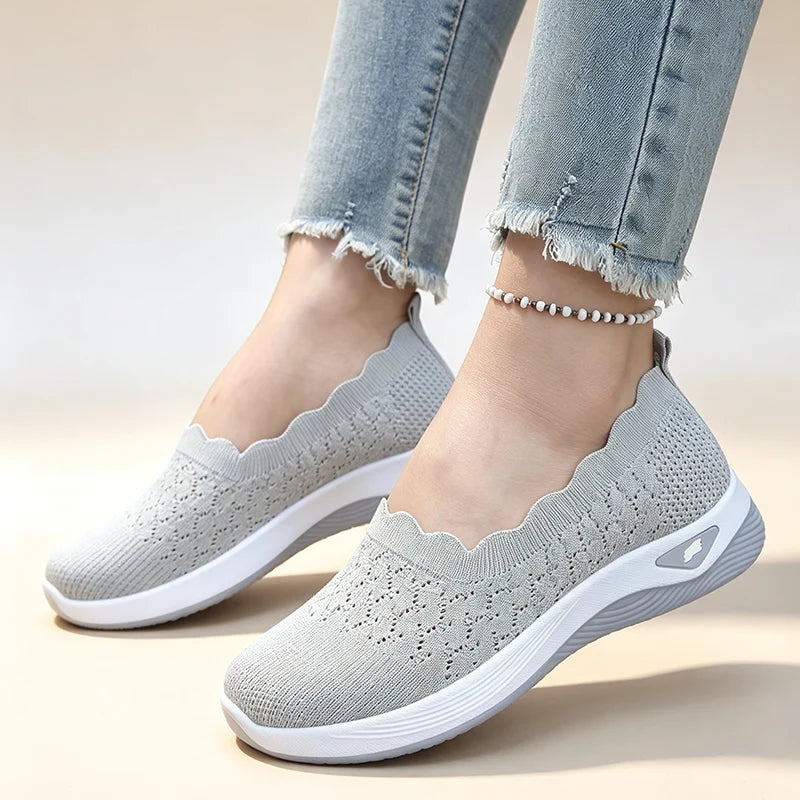 Women's Knit Slip On Casual Trainers