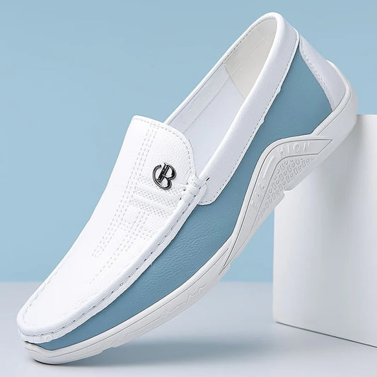 Men's Leather-Look Soft Sole Non-Slip Arch Support Loafers