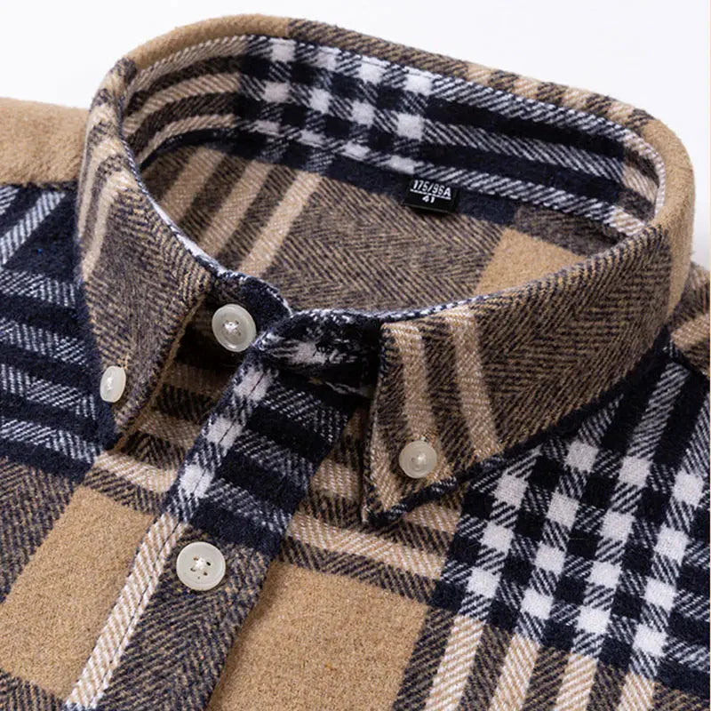 Men’s Brushed Cotton Wrinkle-Resistant Flannel Shirt