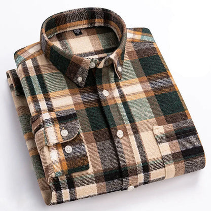 Men’s Brushed Cotton Wrinkle-Resistant Flannel Shirt