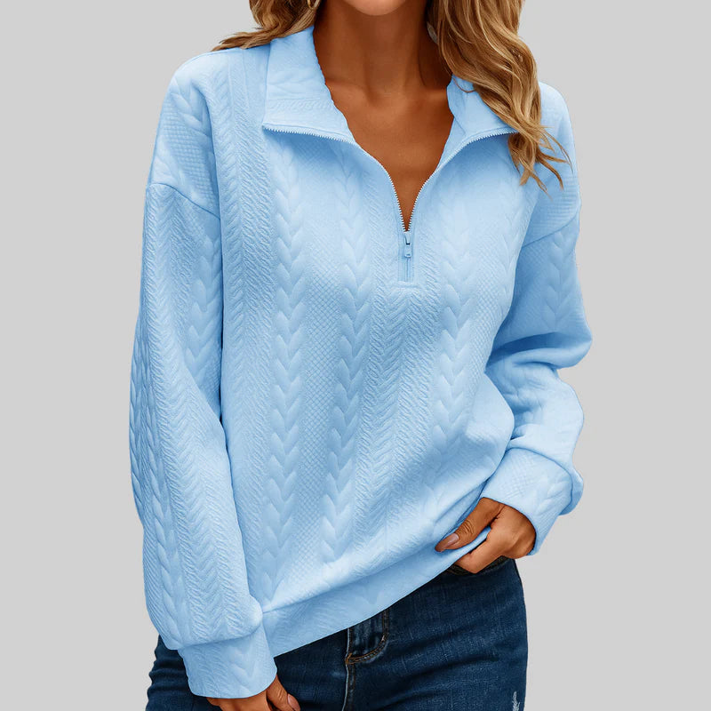 Claire Luxe Half-Zip Knit Sweater for Women