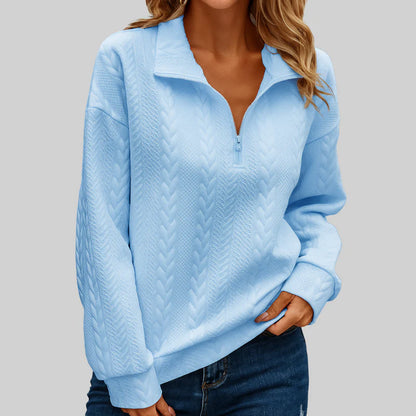 Claire Luxe Half-Zip Knit Sweater for Women