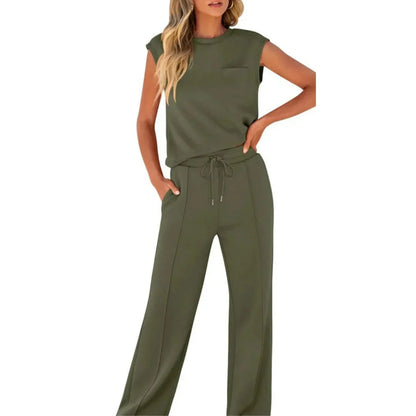 Women’s Relaxed Wide-Leg Coordinated Lounge Set