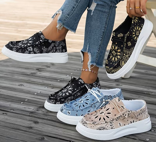 Women’s Printed Platform Mule Trainers