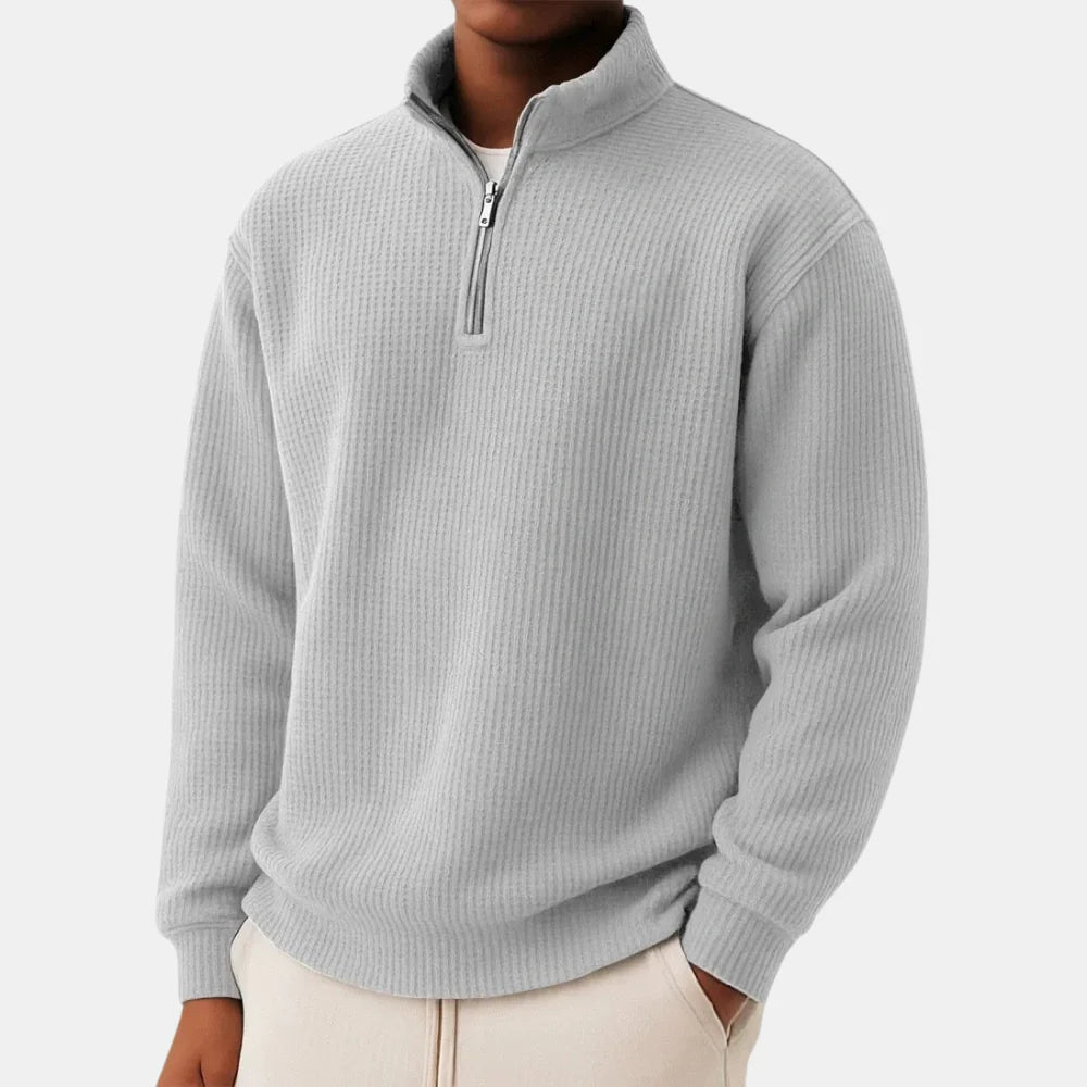 Men’s Ribbed Half-Zip Knit Sweater